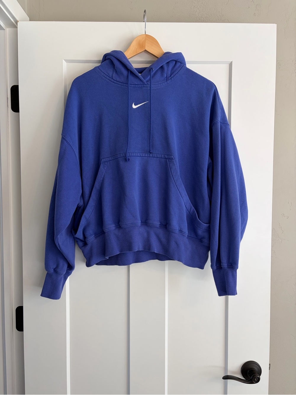 Nike Blue Fleece Hoodie XS Embroidered Swoosh